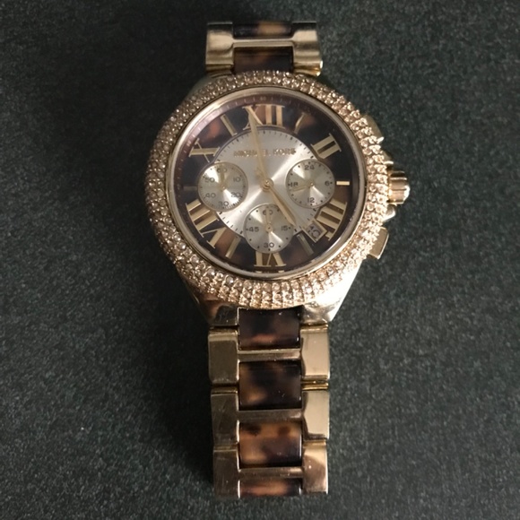 Michael Kors Camille Chronograph Tortoise Shell Dial Women’s Watch MK-5901 - Picture 2 of 16